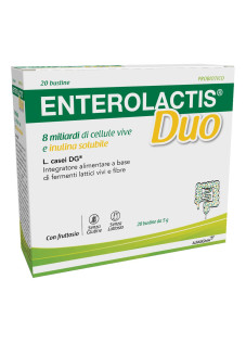 Enterolactis Duo Integratore di Fermenti Lattici Vivi con Inulina, 10 Bustine