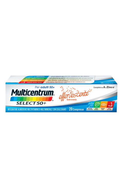 Multicentrum Select 50+ Effervescente Integratore Vitamine Minerali, 20 Cpr