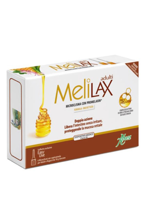 Melilax - Adulti Dispositivo Medico Microclisma con Promelaxin, 6 Pezzi