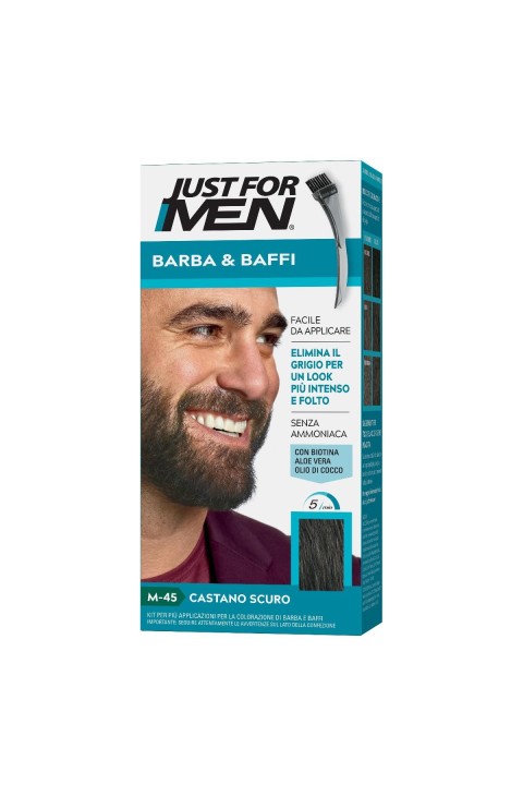 Just for Men Barba e Baffi Kit per la Colorazione n. M45 Castano Scuro, 51g