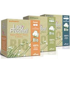 Lady Presteril Assorbente Biodegradabile Notte con Ali in Puro Cotone, 10 Pezzi