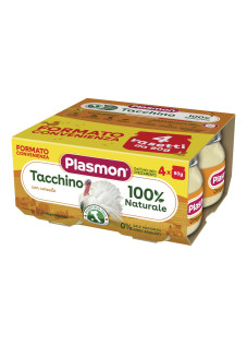 Plasmon Tacchino Omogeneizzato Con Carne E Cereale, 4X80g