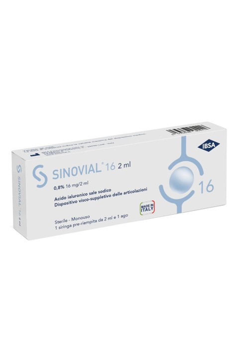 Siringa Intra-articolare Sinovial 16 Acido Ialuronico 0,8% 16 Mg/2 Ml 1 Fs + Ago Gauge 21 1 Pezzo

