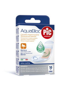Pic Aquabloc Cerotto Impermeabile Misura Grande 25x72mm, 10 Cerotti