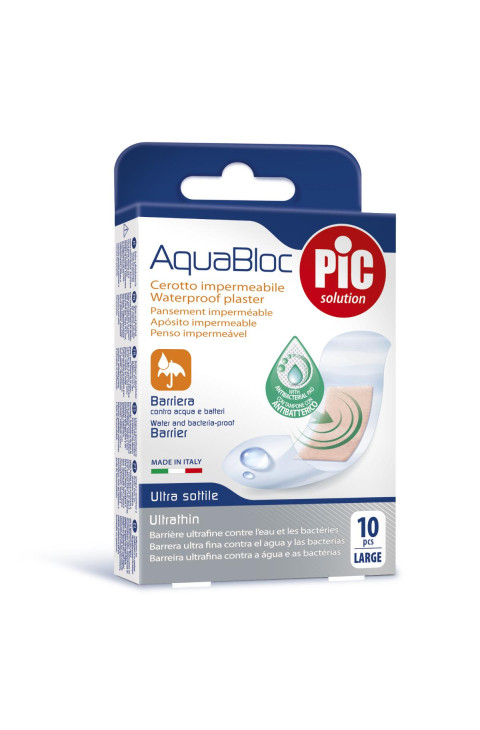 Pic Aquabloc Cerotto Impermeabile Misura Grande 25x72mm, 10 Cerotti Pic Aquabloc Cerotto Impermeabile Misura Grande 25x72mm, 10 Cerotti
