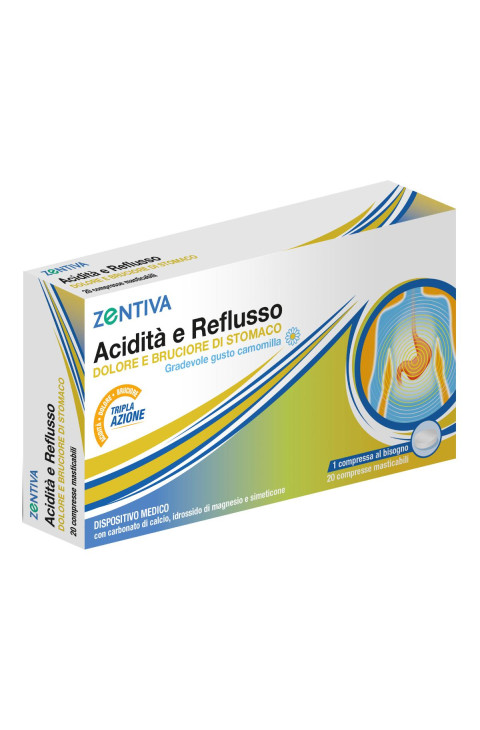 Zentiva Acidità e Reflusso Dispositivo Medico, 20 compresse masticabili
Zentiva Acidità e Reflusso Dispositivo Medico, 20 compresse masticabili