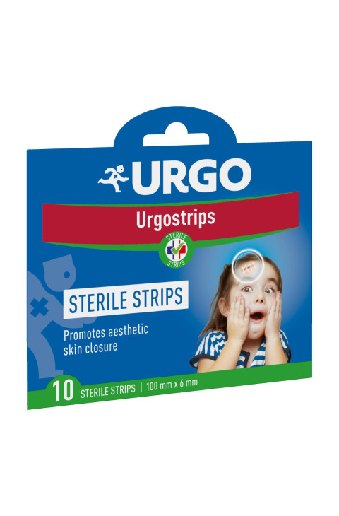 Urgostrips - Sutura Chirurgica Adesiva Sterile 100mm x 6mm, 10 Strips Urgostrips - Sutura Chirurgica Adesiva Sterile 100mm x 6mm, 10 Strips