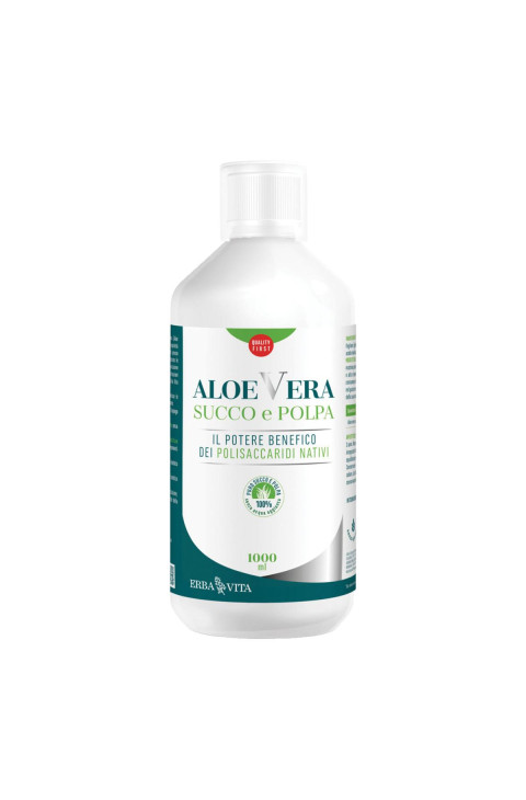 Erba Vita Aloe Vera - Succo e Polpa Integratore Antiossidante, 1 Litro
