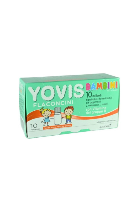 Yovis Bambini Fermenti Lattici Vitamine Gruppo B Gusto Banana, 10 Flaconcini