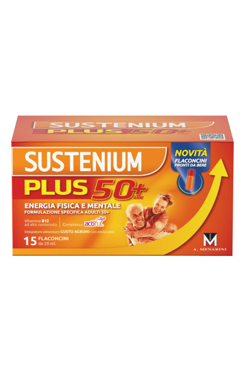 Sustenium Plus 50+ Integratore Energia Fisica e Mentale, 15 flaconcini
