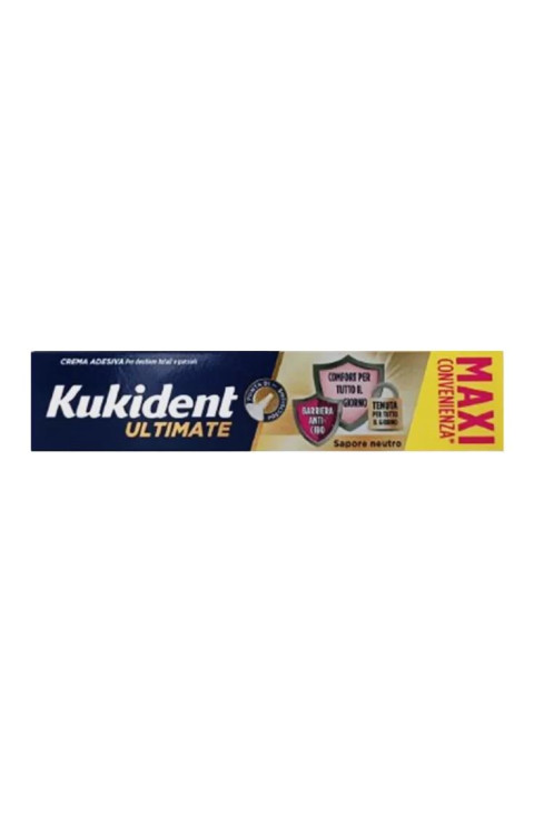 Kukident Ultimate MAXI Crema Adesiva per Dentiere Totali e Parziali Gusto Neutro, 57g