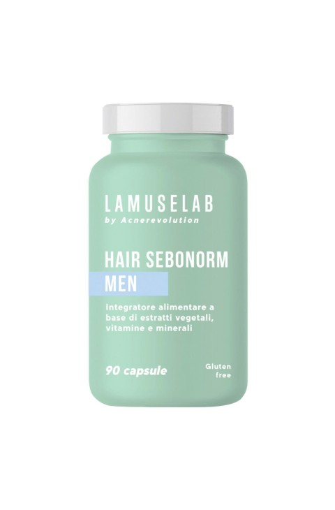 LaMuseLab Capelli e Pelle Grassa Integratore Sebonormalizzante Uomo, 90 Capsule
