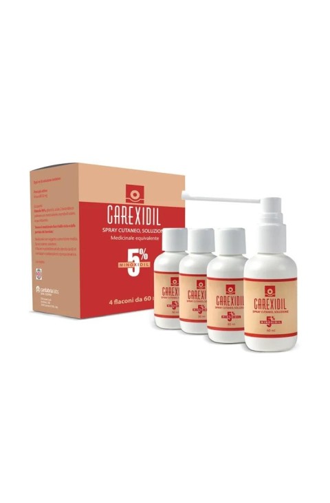 Carexidil 5% spray cutaneo, soluzione minoxidil medicinale equivalente
 Carexidil 5% spray cutaneo, soluzione minoxidil medicinale equivalente