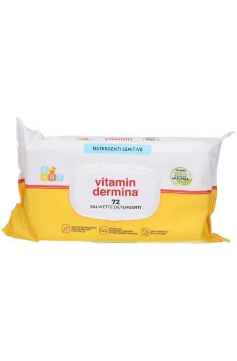 VitaminDermina Salviette Detergenti Neonati e Bambini, 72 Salviettine