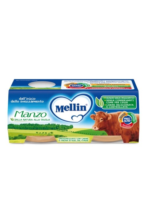Mellin Omogeneizzato Manzo 2 Vasetti Da 80 g
