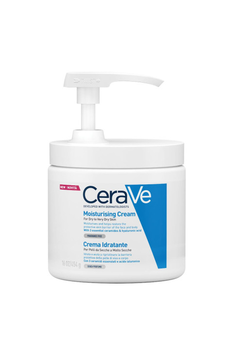 CeraVe Crema Corpo Idratante Pelle Molto Secca con Dispenser, 454ml CeraVe Crema Corpo Idratante Pelle Molto Secca con Dispenser, 454ml