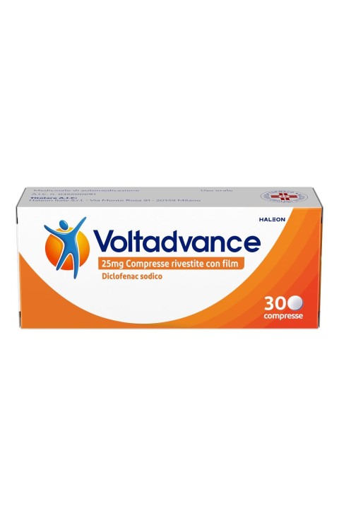 Voltadvance Antinfiammatorio 25mg Diclofenac Dolore Cervicale Mal di Schiena Mal di Testa, 30 Compresse