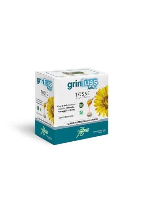 Grintuss - Compresse Adulti Calma la Tosse Protegge la Mucosa, 20 Compresse