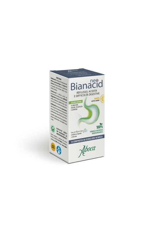 NeoBianacid Reflusso Acidità Difficoltà Digestive Gusto Limone, 14 Compresse