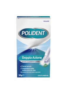 Polident Polvere Adesivo per Protesi Dentale Tenuta Giornaliera Gusto Menta, 50g