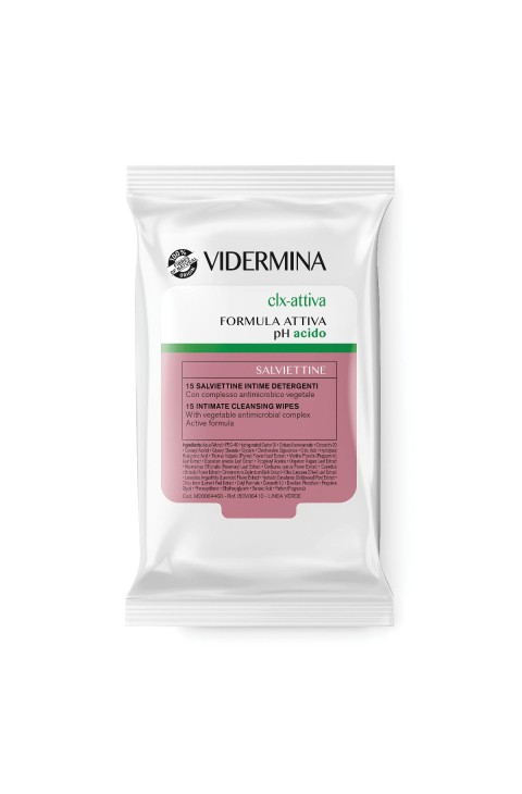 Vidermina Clx Attiva - Salviette Intime Detergenti 15 Pezzi