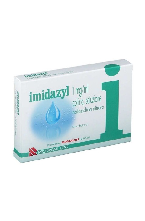 Imidazyl Collirio 1mg/ml Nafazolina Nitrato per Stati Allergici e Infiammatori della Congiuntiva, 10 Contenitori Monodose da 0,