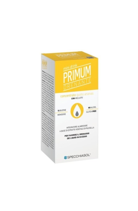 Specchiasol Primum - Drenante Integratore Minidrink gusto Ananas, 15 stick
