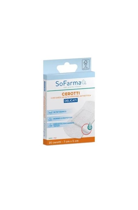 Sofarma Cerotti Sterili Delicati In Tnt Bianco 7x3cm 20 Pezzi
