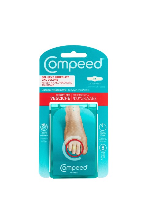 Compeed Cerotti per Vesciche Dita dei Piedi, 8 cerotti
