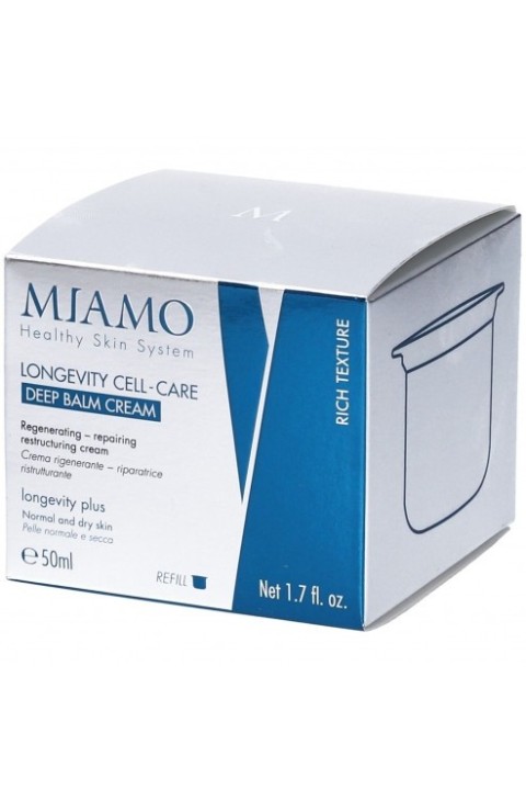 Miamo Longevity Plus - Refill Longevity Cell-Care Deep Balm Cream Crema Viso Rigenerante Riparatrice Ristrutturante Texture Bur Miamo Longevity Plus - Refill Longevity Cell-Care Deep Balm Cream Crema Viso Rigenerante Riparatrice Ristrutturante Texture Bur