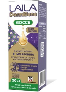 Laila DormiBene Gocce + Melatonina Integratore Per il Sonno 20 ml