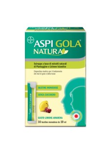 Aspi Gola Natura Sciroppo Estratti Naturali Tosse E Mal Di Gola Limone Amarena 16 Bustine 10ml