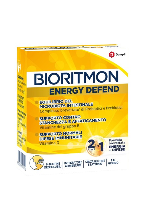 Dompé Bioritmon - Energy Defend Integratore Alimentare Energetico, 14 bustine
