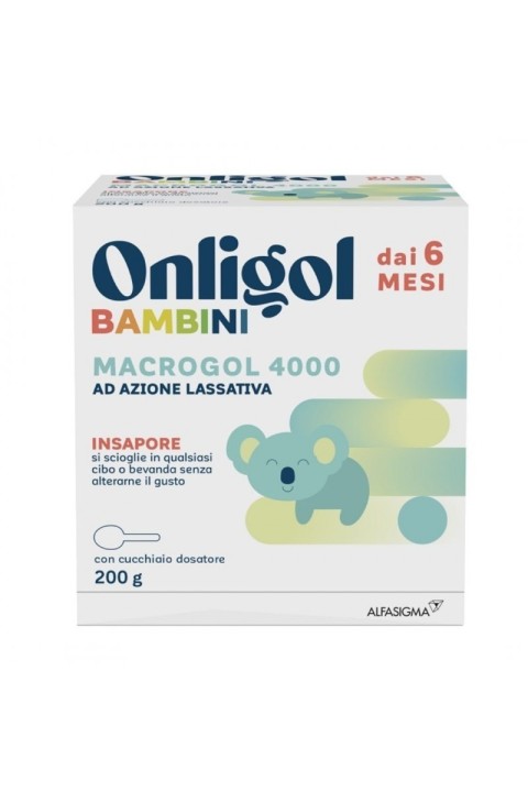 Onligol Bambini Macrogol 4000 Lassativo dai 6 Mesi Polvere 200g con Dosatore

