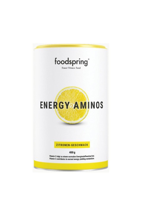 Foodspring Energy Aminos - Bevanda Pre-Workout con BCAA gusto Limone, 400ml Foodspring Energy Aminos - Bevanda Pre-Workout con BCAA gusto Limone, 400ml