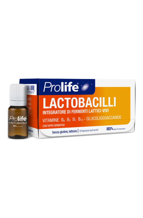 Prolife Lactobacilli Integratore di Fermenti Lattici Vivi, 10 Flaconcini x 8ml
