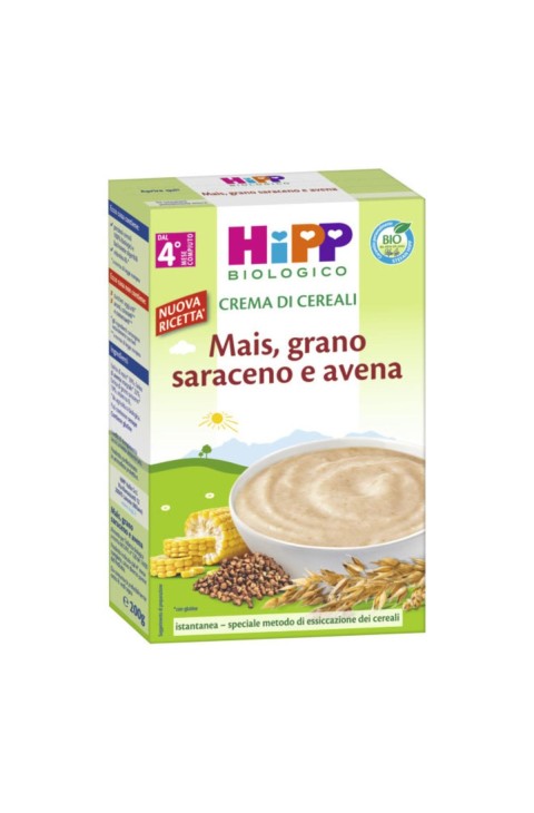 HiPP Biologico Crema di Cereali Mais, Grano Saraceno e Avena
