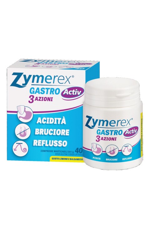 Zymerex Gastro Activ 3 Azioni Dispositivo Medico, 40 compresse masticabili