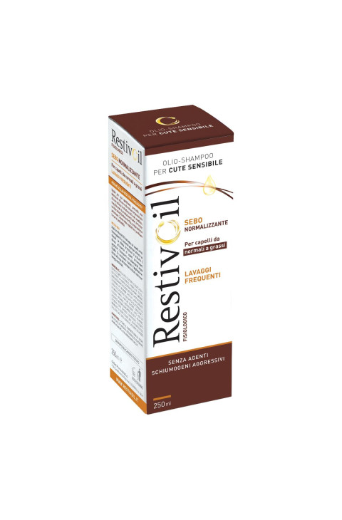 RestivOil Fisiologico Sebonormalizzante Olio-Shampoo per Capelli Grassi, 250ml