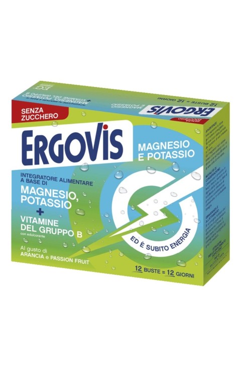 EG Ergovis - Magnesio Potassio Vitamine B Integratore Senza Zucchero, 12 Bustine

