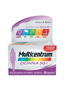 Multicentrum Donna 50+ Integratore Multivitaminico Minerale Calcio Ferro, 30 Compresse
