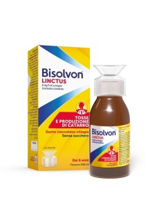 Bisolvon Linctus Sciroppo Mucolitico 8mg/5ml per Catarro e Tosse Grassa, Gusto Cioccolato e Ciliegia 200ml