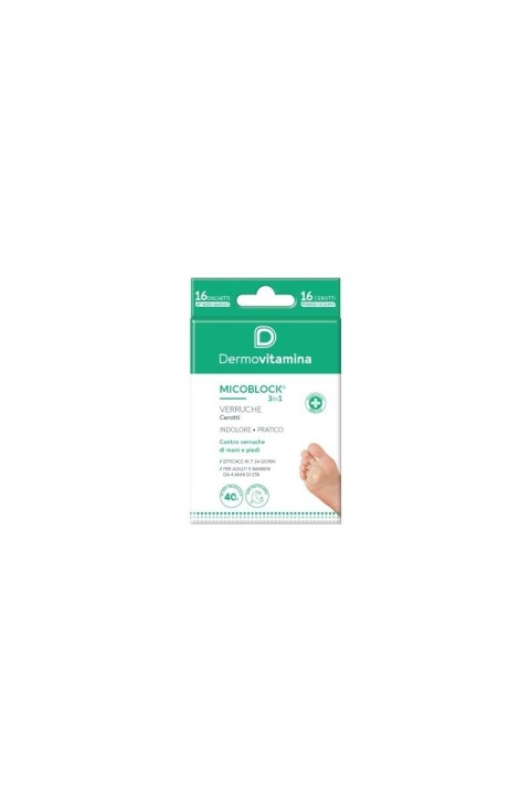 Dermovitamina Micoblock Verruche Patch per Rimozione Verruche 16 Dischetti
