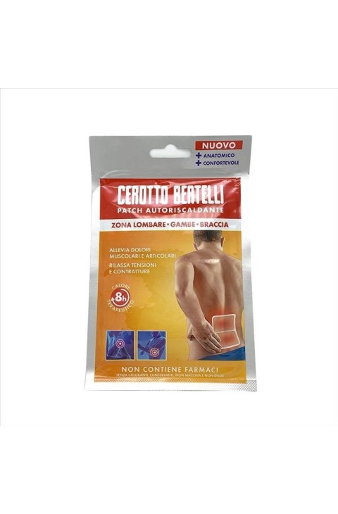 Bertelli Cerotto Fascia Autoriscaldante Per Zona Lombare, Gambe E Braccia, 1Pz