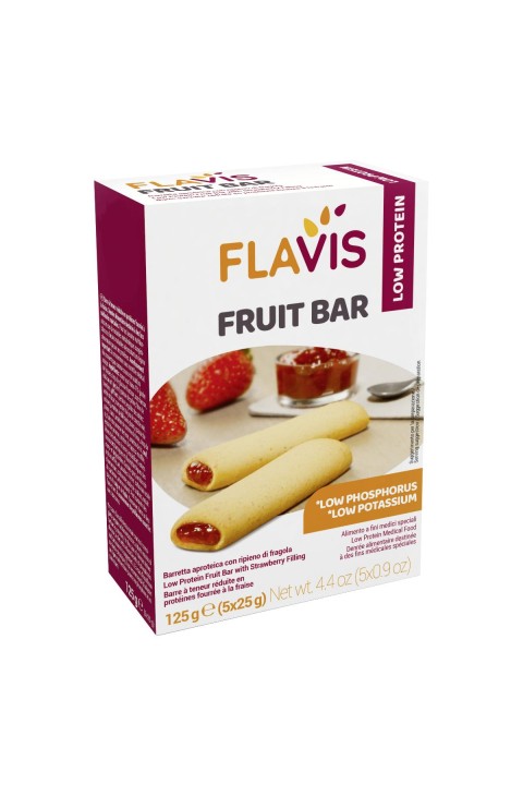 Flavis Fruit Bar Barretta Aproteica con Fragola, 125g