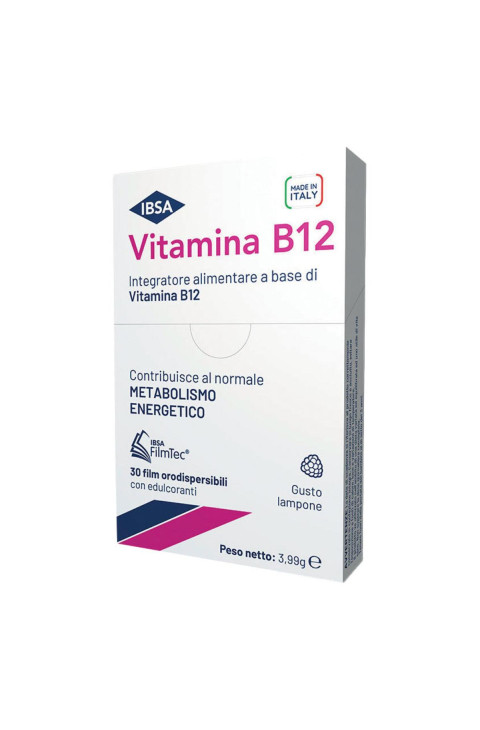 IBSA Vitamina B12 Integratore Alimentare Metabolismo Energetico, 30 film orali
