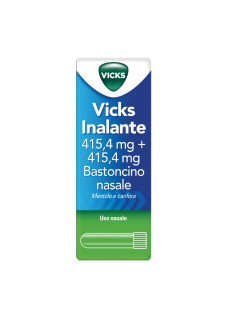 Vicks Inalante Bastoncino Nasale 415,4mg+415,4mg Mentolo e Canfora Libera il Naso, 1 Tubo