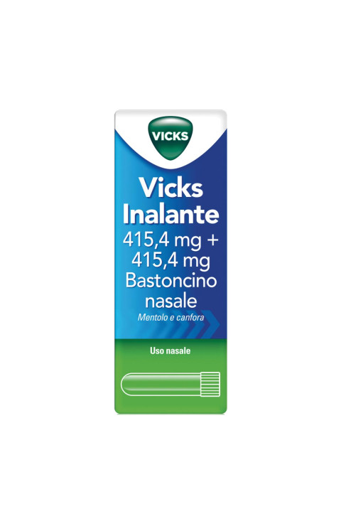 Vicks Inalante Bastoncino Nasale 415,4mg+415,4mg Mentolo e Canfora Libera il Naso, 1 Tubo