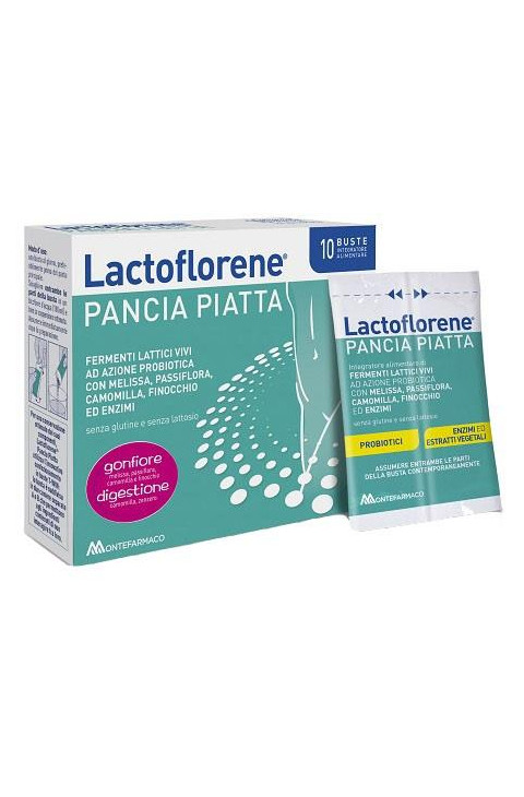 Lactoflorene Pancia Piatta Integratore di Fermenti Lattici, 10 Buste T-Win