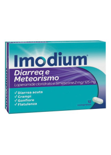 Imodium Diarrea E Meteor Meteorismo Trattamento Diarrea Acuta Adulti, 12 compresse